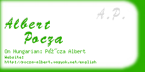 albert pocza business card